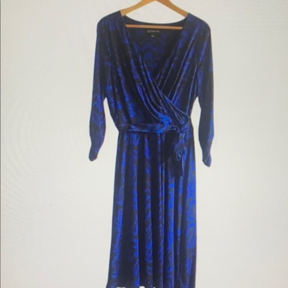 Elegant Blue Wrap Dress